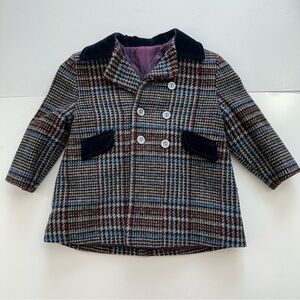 Vintage Breman And Tanner Union Made Girls Plaid Wool Coat Size 3 Made In‎ USA
